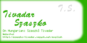 tivadar szaszko business card