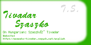 tivadar szaszko business card